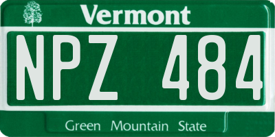 VT license plate NPZ484
