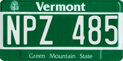 VT license plate NPZ485