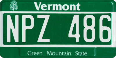 VT license plate NPZ486