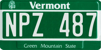 VT license plate NPZ487