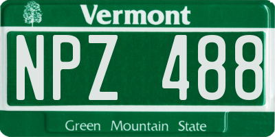 VT license plate NPZ488