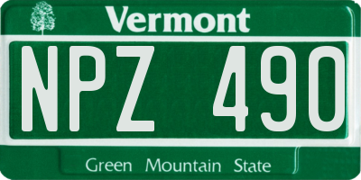 VT license plate NPZ490
