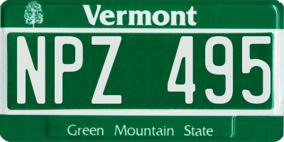 VT license plate NPZ495