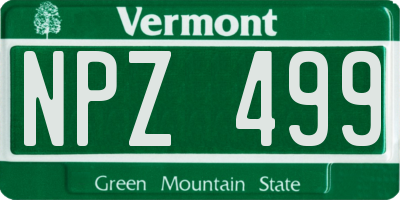 VT license plate NPZ499