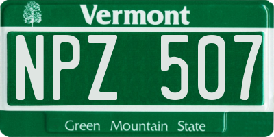 VT license plate NPZ507