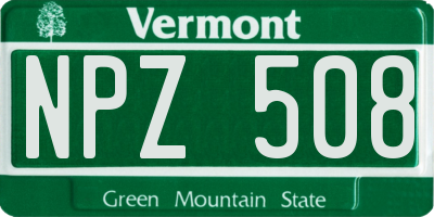 VT license plate NPZ508