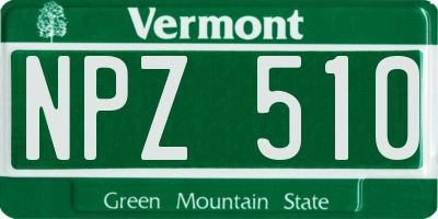 VT license plate NPZ510