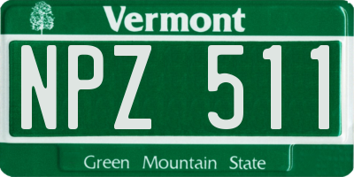 VT license plate NPZ511
