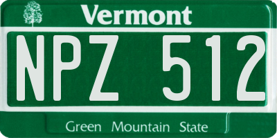VT license plate NPZ512