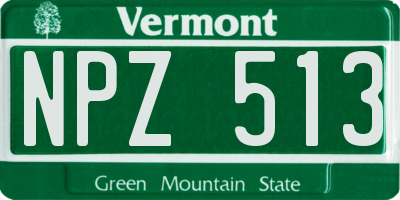 VT license plate NPZ513