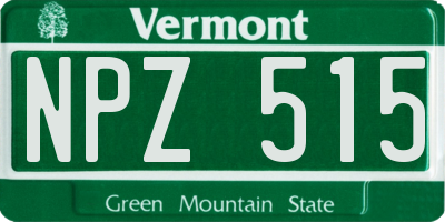 VT license plate NPZ515