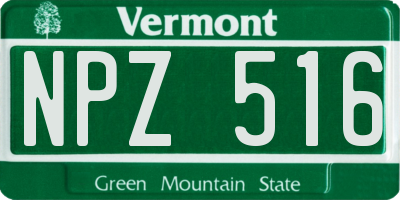 VT license plate NPZ516
