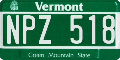 VT license plate NPZ518