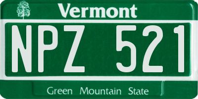 VT license plate NPZ521