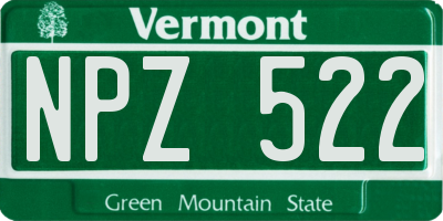 VT license plate NPZ522