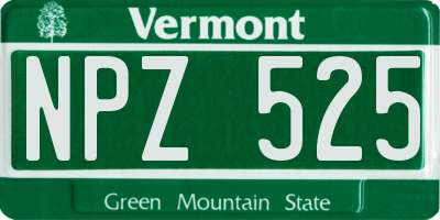 VT license plate NPZ525