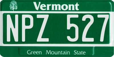 VT license plate NPZ527