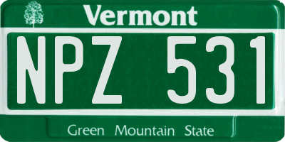 VT license plate NPZ531