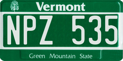 VT license plate NPZ535