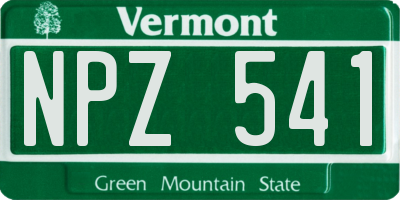VT license plate NPZ541