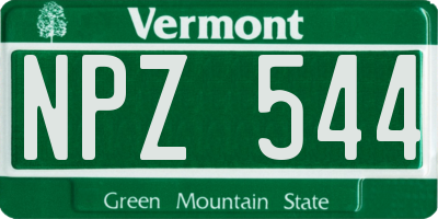 VT license plate NPZ544