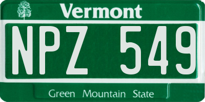 VT license plate NPZ549
