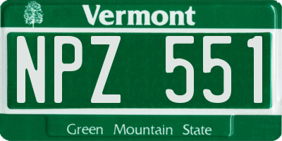 VT license plate NPZ551