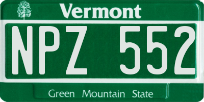 VT license plate NPZ552