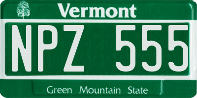 VT license plate NPZ555