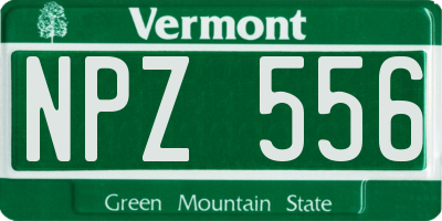 VT license plate NPZ556