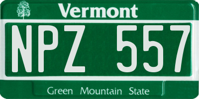 VT license plate NPZ557
