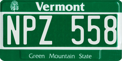 VT license plate NPZ558