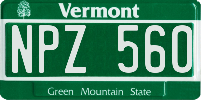 VT license plate NPZ560