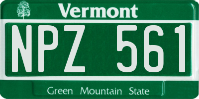 VT license plate NPZ561