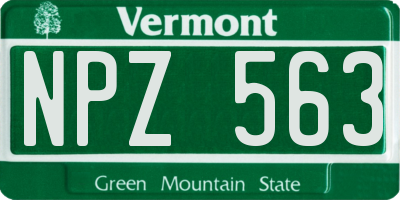 VT license plate NPZ563