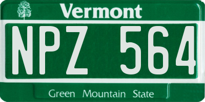 VT license plate NPZ564