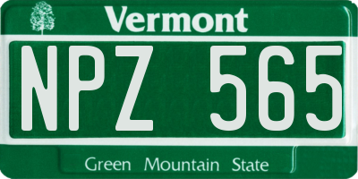 VT license plate NPZ565