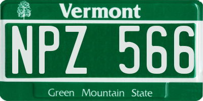 VT license plate NPZ566