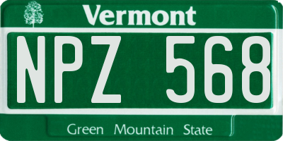 VT license plate NPZ568