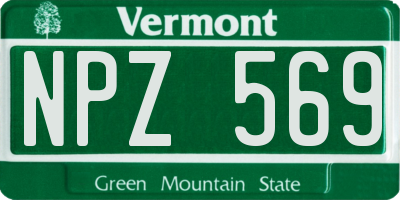VT license plate NPZ569