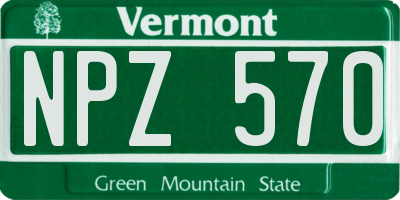 VT license plate NPZ570