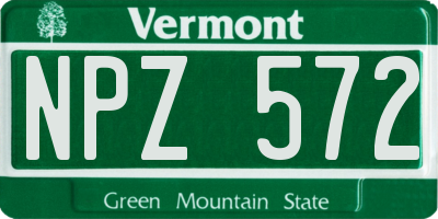 VT license plate NPZ572