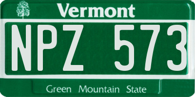 VT license plate NPZ573