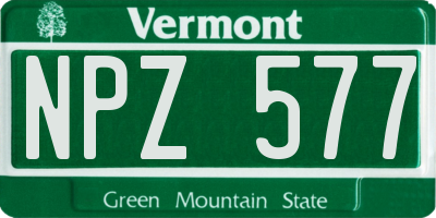 VT license plate NPZ577