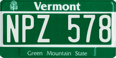 VT license plate NPZ578