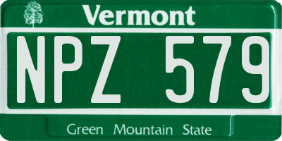 VT license plate NPZ579