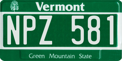 VT license plate NPZ581