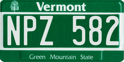 VT license plate NPZ582