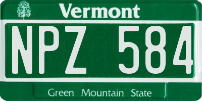 VT license plate NPZ584