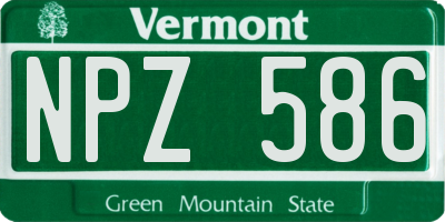 VT license plate NPZ586
